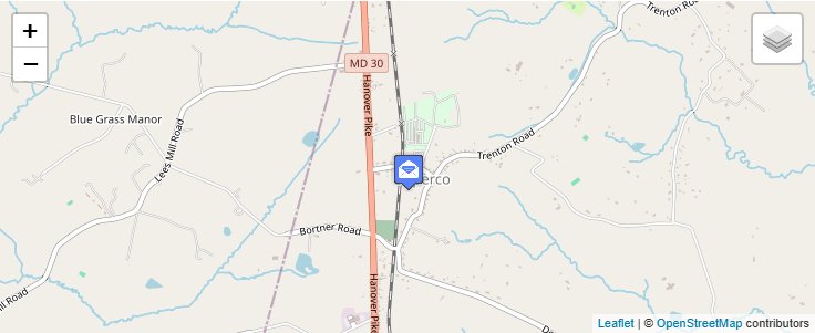 Map of ZIP Code 21020 in Boring, MD — click to open interactive map