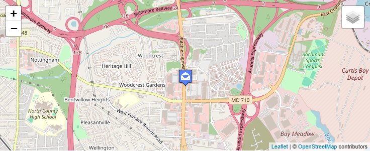 Map of ZIP Code 21062 in Glen Burnie, MD — click to open interactive map