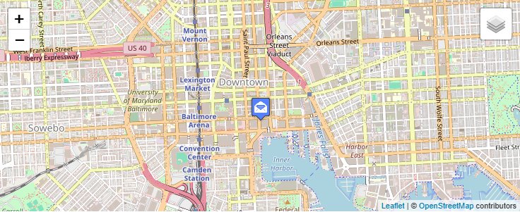 Map of ZIP Code 21297 in Baltimore, MD — click to open interactive map