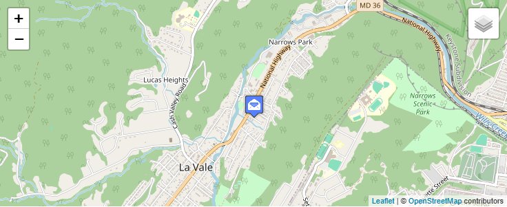 Map of ZIP Code 21504 in Cumberland, MD — click to open interactive map