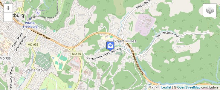 Map of ZIP Code 21528 in Eckhart Mines, MD — click to open interactive map