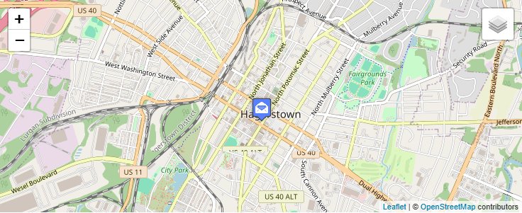 Map of ZIP Code 21741 in Hagerstown, MD — click to open interactive map