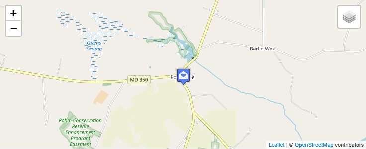 Map of ZIP Code 21852 in Powellville, MD — click to open interactive map