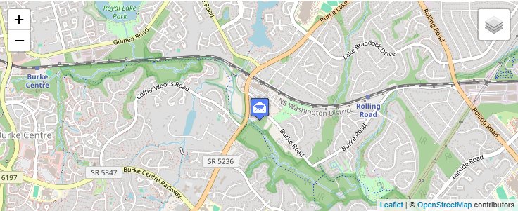 Map of ZIP Code 22009 in Burke, VA — click to open interactive map