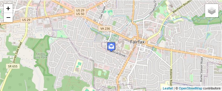 Map of ZIP Code 22038 in Fairfax, VA — click to open interactive map