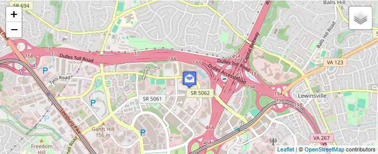 Map of ZIP Code 22108 in McLean, VA — click to open interactive map