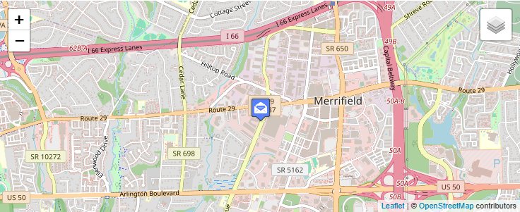 Map of ZIP Code 22116 in Merrifield, VA — click to open interactive map