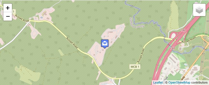 Map of ZIP Code 22135 in Quantico, VA — click to open interactive map