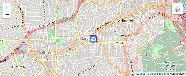 Map of ZIP Code 22210 in Arlington, VA — click to open interactive map