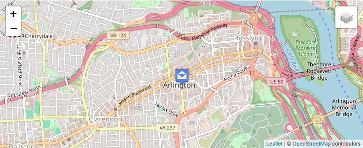 Map of ZIP Code 22216 in Arlington, VA — click to open interactive map