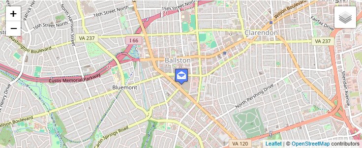 Map of ZIP Code 22230 in Arlington, VA — click to open interactive map