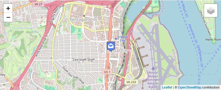 Map of ZIP Code 22240 in Arlington, VA — click to open interactive map