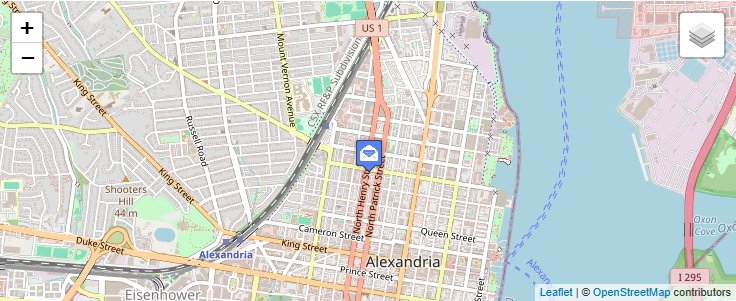 Map of ZIP Code 22313 in Alexandria, VA — click to open interactive map