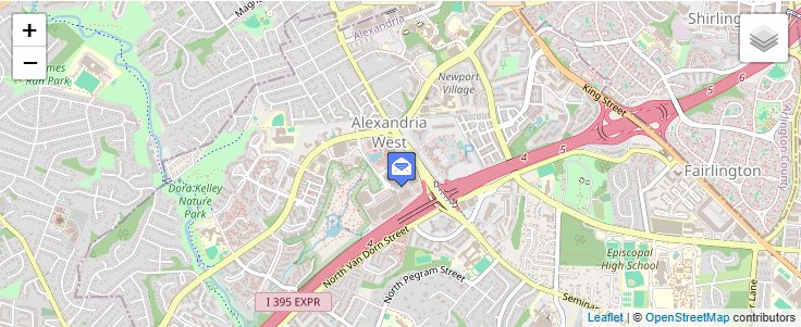Map of ZIP Code 22350 in Alexandria, VA — click to open interactive map
