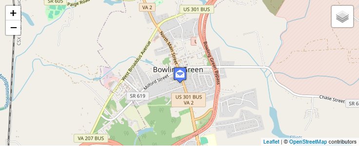 Map of ZIP Code 22428 in Bowling Green, VA — click to open interactive map