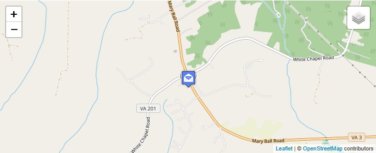 Map of ZIP Code 22507 in Lively, VA — click to open interactive map