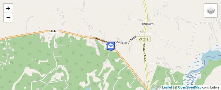 Map of ZIP Code 22526 in Ninde, VA — click to open interactive map
