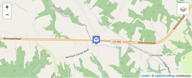 Map of ZIP Code 22570 in Village, VA — click to open interactive map