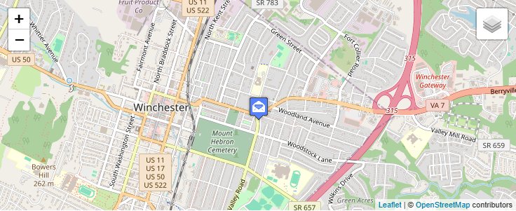 Map of ZIP Code 22604 in Winchester, VA — click to open interactive map
