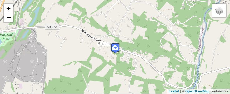 Map of ZIP Code 22622 in Brucetown, VA — click to open interactive map