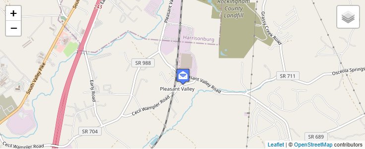 Map of ZIP Code 22848 in Pleasant Valley, VA — click to open interactive map