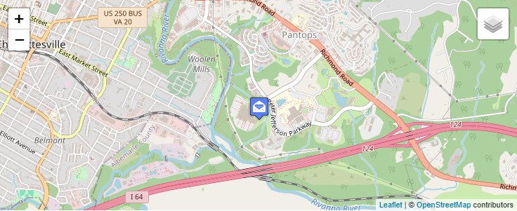 Map of ZIP Code 22909 in Charlottesville, VA — click to open interactive map