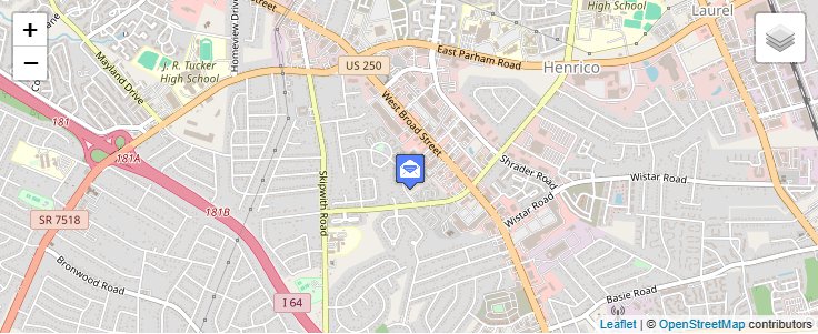 Map of ZIP Code 23289 in Richmond, VA — click to open interactive map