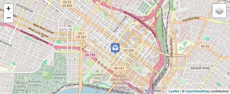 Map of ZIP Code 23293 in Richmond, VA — click to open interactive map