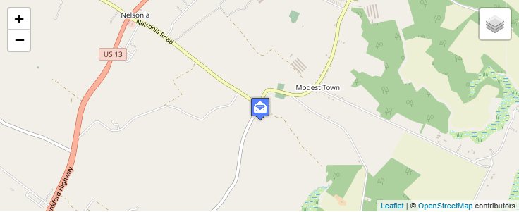 Map of ZIP Code 23412 in Modest Town, VA — click to open interactive map