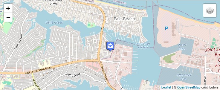 Map of ZIP Code 23519 in Norfolk, VA — click to open interactive map