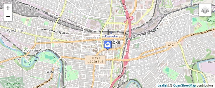 Map of ZIP Code 24004 in Roanoke, VA — click to open interactive map