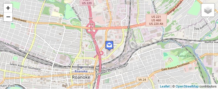 Map of ZIP Code 24024 in Roanoke, VA — click to open interactive map