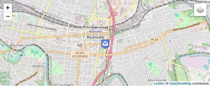 Map of ZIP Code 24042 in Roanoke, VA — click to open interactive map
