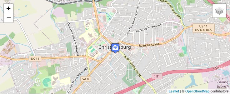 Map of ZIP Code 24068 in Christiansburg, VA — click to open interactive map
