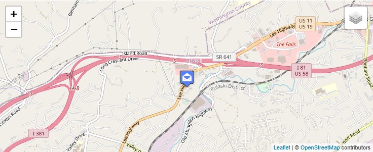 Map of ZIP Code 24205 in Bristol, VA — click to open interactive map
