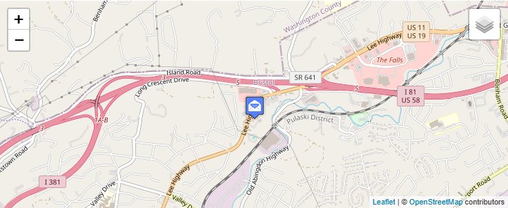 Map of ZIP Code 24209 in Bristol, VA — click to open interactive map