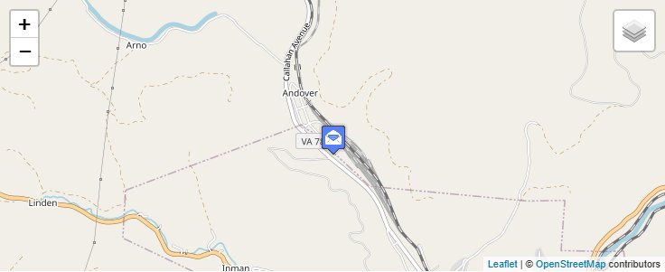 Map of ZIP Code 24215 in Andover, VA — click to open interactive map