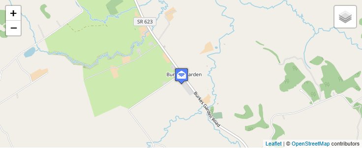 Map of ZIP Code 24608 in Burkes Garden, VA — click to open interactive map