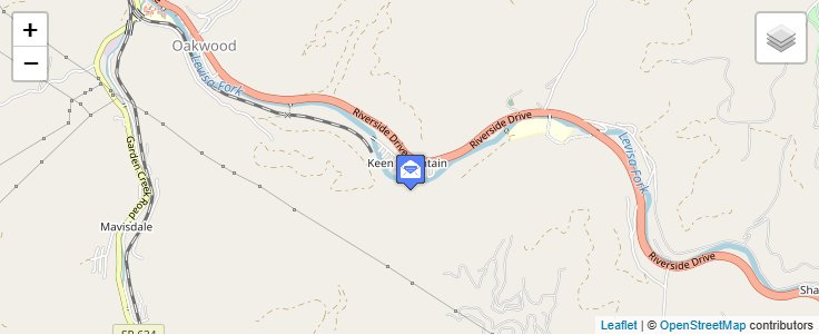 Map of ZIP Code 24624 in Keen Mountain, VA — click to open interactive map
