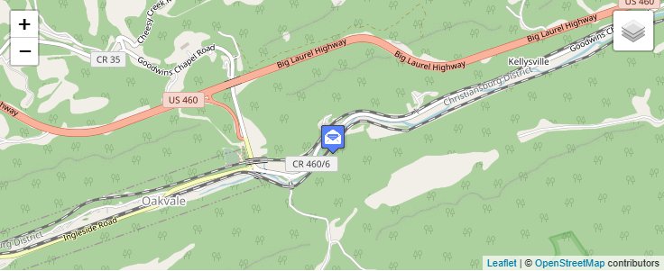 Map of ZIP Code 24732 in Kellysville, WV — click to open interactive map