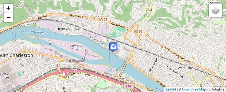 Map of ZIP Code 25375 in Charleston, WV — click to open interactive map