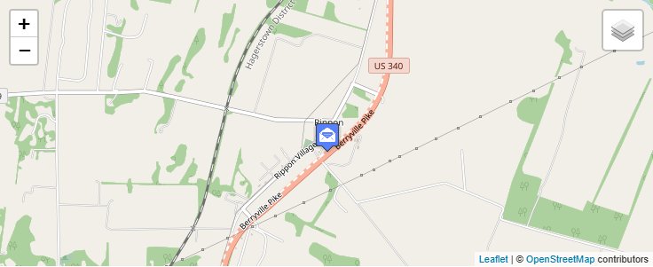 Map of ZIP Code 25441 in Rippon, WV — click to open interactive map