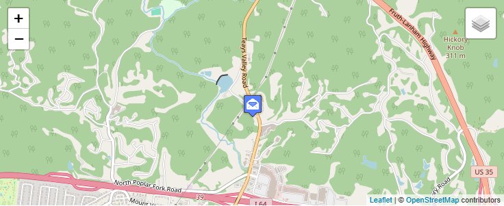 Map of ZIP Code 25569 in Teays, WV — click to open interactive map