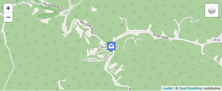 Map of ZIP Code 25572 in Woodville, WV — click to open interactive map