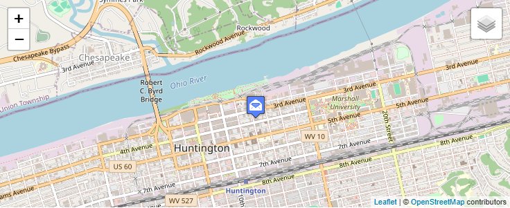 Map of ZIP Code 25724 in Huntington, WV — click to open interactive map