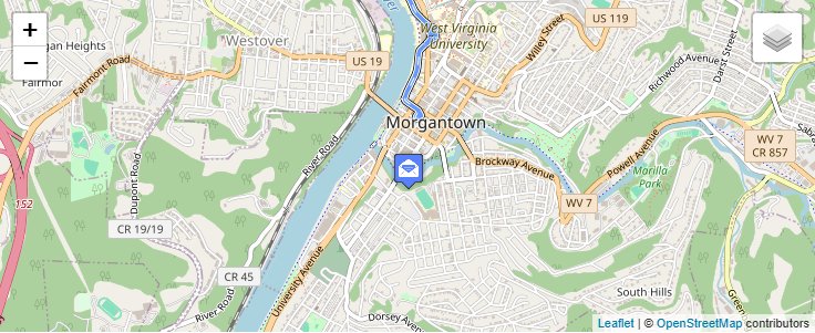 Map of ZIP Code 26507 in Morgantown, WV — click to open interactive map
