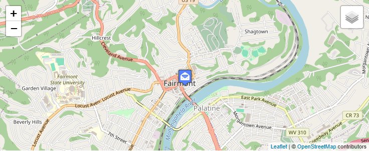 Map of ZIP Code 26555 in Fairmont, WV — click to open interactive map