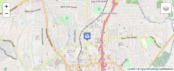 Map of ZIP Code 27102 in Winston-Salem, NC — click to open interactive map
