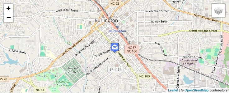 Map of ZIP Code 27216 in Burlington, NC — click to open interactive map