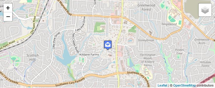 Map of ZIP Code 27512 in Cary, NC — click to open interactive map